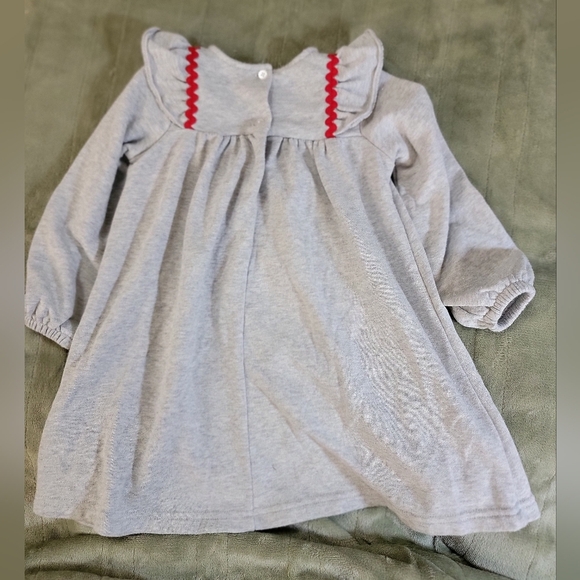 Christmas Good Lad Girls Toddler Gray Santa Dress with Red Accents Size 4t - Picture 4 of 7